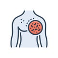 Color illustration icon for Diseases, illness and blister
