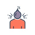 Color illustration icon for Disorder, depressed and conjugation