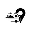 Black solid icon for Dispatching, send and transport