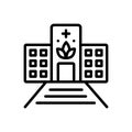 Black line icon for Dispensaries, dispensary and ambulatory