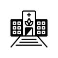 Black solid icon for Dispensaries, dispensary and pharmacy