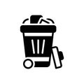Black solid icon for Disposal, rubbish and scrapheap Royalty Free Stock Photo