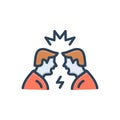 Color illustration icon for Dispute, fight and controversy