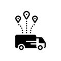 Black solid icon for Distribution, delivery and location Royalty Free Stock Photo