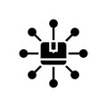 Black solid icon for Distribution, distribute, connect Royalty Free Stock Photo