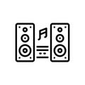 Black line icon for Dj, sound and system Royalty Free Stock Photo