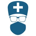 Icon of a doctor in a medical mask. Royalty Free Stock Photo