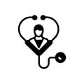 Black solid icon for Doctor, physician and health care Royalty Free Stock Photo