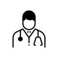 Black solid icon for Doctor, physician and surgeon
