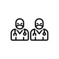 Black line icon for Doctors, healthcare and professional