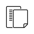 Black line icon for Document, pagenumber and count Royalty Free Stock Photo
