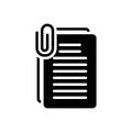 Black solid icon for Document, paper and script Royalty Free Stock Photo