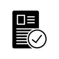 Black solid icon for Document, paper and script Royalty Free Stock Photo