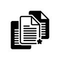 Black solid icon for Documents, official paper and legal Royalty Free Stock Photo