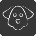 Icon Dog. related to Animal Head symbol. chalk Style. simple design editable Royalty Free Stock Photo