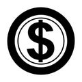 Icon dollar sign shape. Gambling symbol, object. Vector illustration Royalty Free Stock Photo