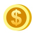 Icon dollar sign shape. Gambling symbol, object. Vector illustration Royalty Free Stock Photo
