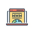 Color illustration icon for Domain Name, domain and server