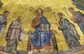 Jesus Christ and the Apostles on a gold background in the basilica of Saint Paul Outside the Walls, Rome, Italy Royalty Free Stock Photo