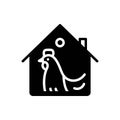 Black solid icon for Domestic, hen and animal