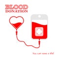 The icon with the donation blood and the text You can save a life. Vector illustration.