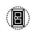Black solid icon for Door, doorknob and close Royalty Free Stock Photo