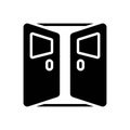 Black solid icon for Door, open and entrance Royalty Free Stock Photo
