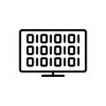 Black line icon for Dos, code and coding Royalty Free Stock Photo