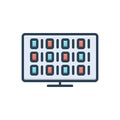 Color illustration icon for Dos, binary and coding Royalty Free Stock Photo