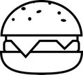 Icon of double cheese hamburger and cutlet