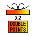 icon with double points Orange. Vector illustration. Stock image.