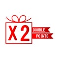 icon with double points red. Vector illustration. Stock image.