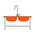 Icon Of Double Sink