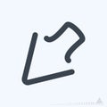 Icon Down Left - Line Cut Style Royalty Free Stock Photo
