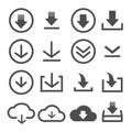 16 icon download round and flat line