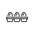 Black line icon for Dozens, box and tray