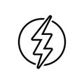 Black line icon for Dramatically, thunder and definitely