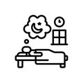 Black line icon for Dream, daydream and sleep