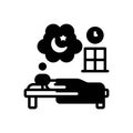Black solid icon for Dream, daydream and night