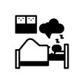 Black solid icon for Dreams, daydream and fantasy