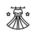 Black line icon for Dress, costume and weft