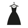 The icon dress on the hanger. Simple vector illustration on a white background