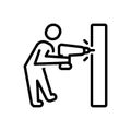 Black line icon for Drilling, work and drill Royalty Free Stock Photo