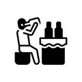 Black solid icon for Drinking, debauchery and hangover
