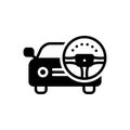 Black solid icon for Drive, operate and ride Royalty Free Stock Photo