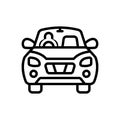 Black line icon for Driving, drive and propulsive and steering Royalty Free Stock Photo