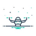 Mix icon for Drone, surveillance and flying Royalty Free Stock Photo