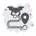 Icon Drone Tracking. related to Drone symbol. comic style. simple design editable. simple illustration