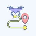 Icon Drone Tracking. related to Drone symbol. doodle style. simple design editable. simple illustration