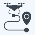 Icon Drone Tracking. related to Drone symbol. glyph style. simple design editable. simple illustration